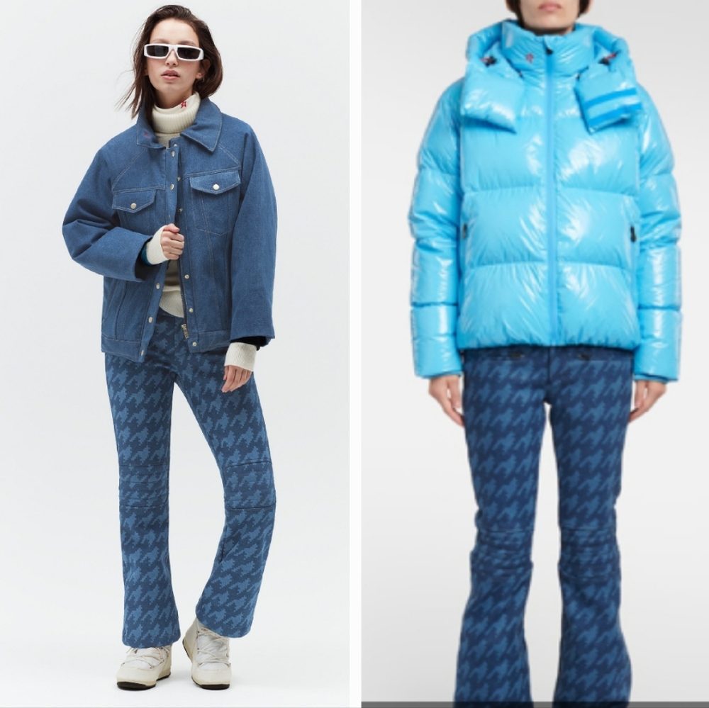 Perfect Moment Blue Houndstooth Flare Pants - Picture 9 of 13